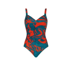Sunflair Badpak: blauw / rood, V hals ( SUNF.239 )