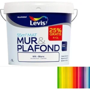 Levis Muur en Plafond - mat - Ral 9010 - 5L