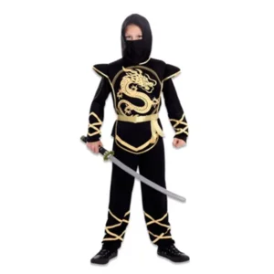 Ninja - Kostuum - Zwart, goud - mt.92/104