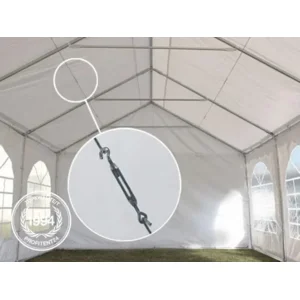 Partytent - Feesttent - Paviljoentent - 3x6m - PVC / blauw wit / 100% waterdicht, UV-bestendig & Grondframe / Inclusief zijwanden