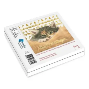 Kaarten - Kerst - Franciens katten -  Kittens met goudpatroon - 10st.