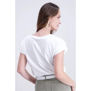 Signe Nature T-shirt: Ecru / Kaki ( Signe.1358 )