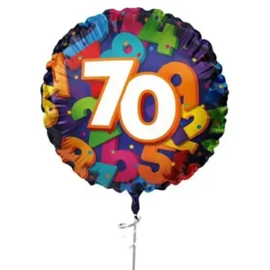 Folieballon - 70 jaar - Cijfers - 45cm - zonder vulling