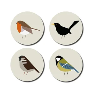 Onderzetters Vogels x4 De Lange Tafel