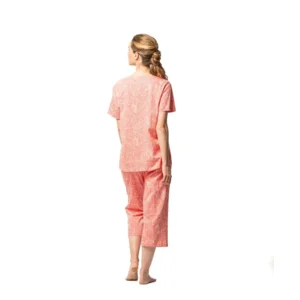 Egatex Dames pyjama: korte mouw / capri broek, Coral ( EGA.484 )