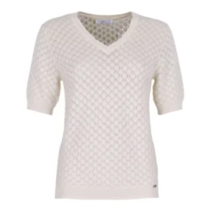 Luna ( She goes lala ) T-shirt: Kaat, Ajour, Ecru  she.34