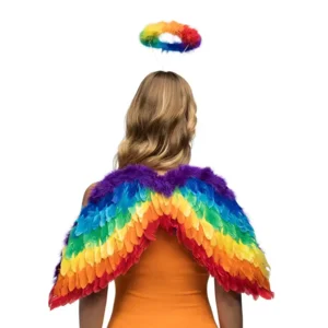 Regenboog Engelenset – Diadeem Halo & Vleugels voor Pride, Carnaval of Festival