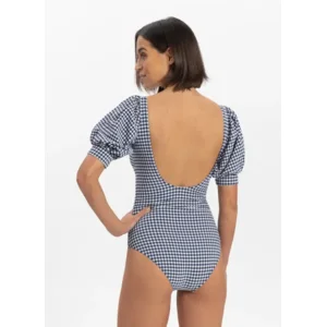 Cyell Gingham badpak in blauwe vichy-print