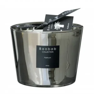 Baobab geurkaars zilver Platinum max 10