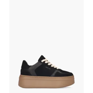 Nubikk Bayou Platform Zwarte/Bruine Damessneakers
