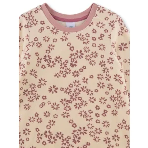 Sanetta Pyjama Meisjes: Velours, ecru / roze ( SAN.166 )