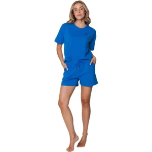 Pastunette dames pyjama / Home Wear: Blauw, t-shirt + short ( PAS.160 )