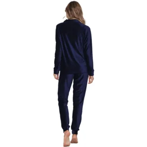 Pastunette Dames Homewear / Pyjama: Donker blauw, platte kol ( PAS.137 )