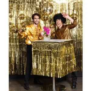 Kostuum - Disco - Blouse - Goud - Met ruches - XL