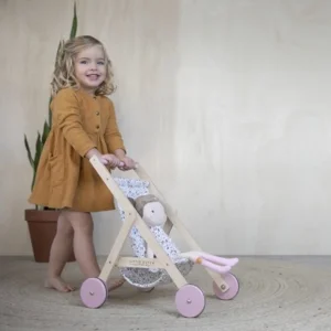 Poppen buggy - Bloembekleding - Little Dutch