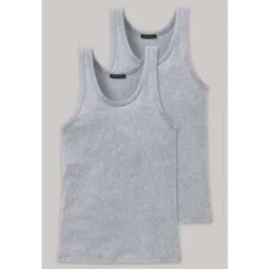 Schiesser Authentic Shirt 0/0 2Pack - 103401 - Grey Melange