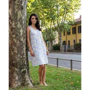 Dames nachthemd: Blauw, zonder mouw ( EGA.535 )