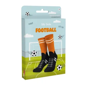 Sokken - Zwarte voetbalschoenen met oranje sokken - Silly socks - nr.21