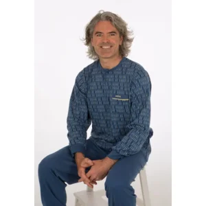 Perlina Heren pyjama: Igor, interlock, Blauw ( LINA.106 )