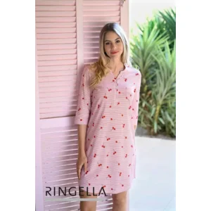 Ringella Nachthemd: 3/4 mouw, Kersen motief ( ERIN.573 )