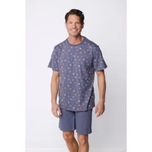 Pastunette Heren Pyjama: Grijs, All over sport ( pas.163 )