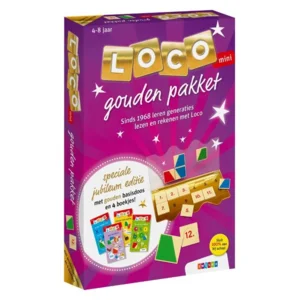 Loco Mini - Gouden pakket - Limited edition - Goudkleurige basisdoos met 4 boekjes