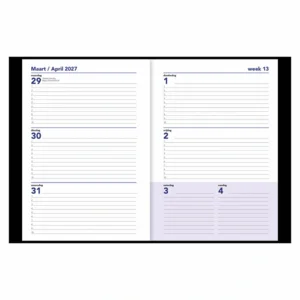 Week agenda - 2027 - 17 maanden - 14,8x21cm - Zwart