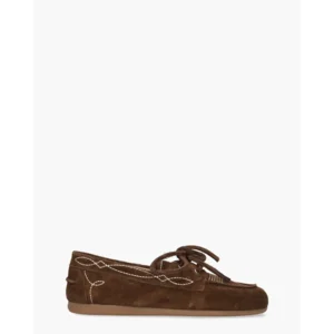 Posa Boat Loafer Prairie Donkerbruin Dames Veterschoenen