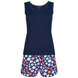 Pastunette dames Pyjama: Top + short, donker blauw ( PAS.26 )