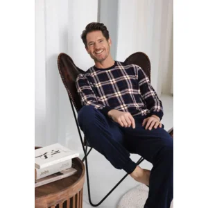 Pastunette pyjama heren: fleece, donker blauw ( PAS.131 )