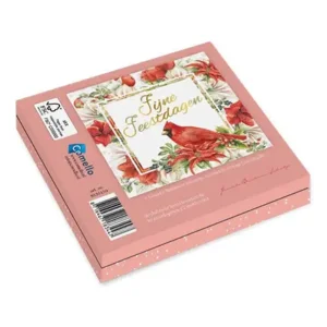 Kaarten - Kerst - Janneke Brinkman - Bloemenkrans & rode kardinaal - 10st.