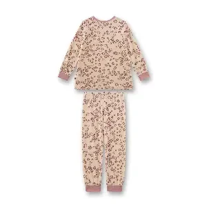 Sanetta Pyjama Meisjes: Velours, ecru / roze ( SAN.166 )