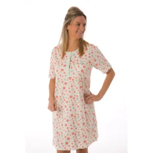 Perlina nachthemd dames: Babette, Groen, lengte 100cm ( lina.123 )