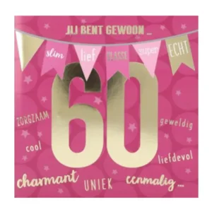 Kaart - Leeftijd & muziek - 60 jaar - Jij bent gewoon... - Roze - 046A