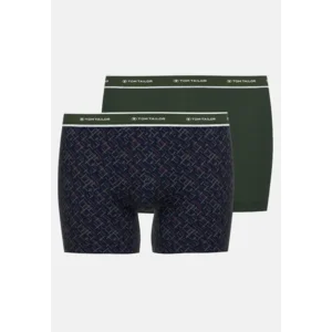 Tom Tailor Boxer: Long Pants, Blauw + groen, Duopack ( TOM.49 )