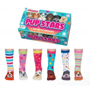 Odd Socks Kindersokken Pup Stars Multipack Mismatched 30-39 Cadeaudoos