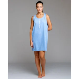 Egatex Nachthemd: Blauw, zonder mouwen ( EGA.532 )