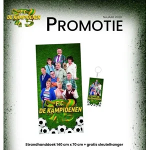 FC De Kampioenen promotie Strandlaken met gratis sleutelhanger