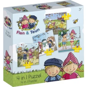 Puzzel - 4 eerste puzzels - Fien en Teun - 4, 6, 9, 12st. - 3+