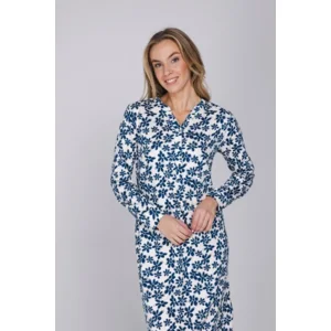 Pastunette Dames Nachthemd: Blauw, lengte 105 ( PAS.197 )