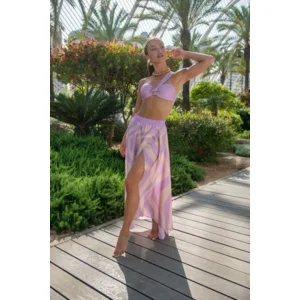 Ocean Couture Hamptons maxi-rok in lila en champagne