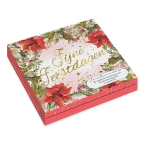 Kaarten - Kerst - Janneke Brinkman - Bloemenkrans amaryllis & bloemenkrans paars - 10st.