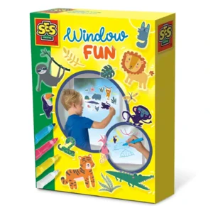 Raampret - Raamstickers met 4 glasstiften - Jungle