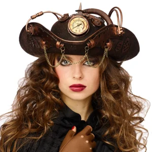 Steampunk Piratenhoed – Luxe Hoed met Brillen & Versieringen voor Feest, Carnaval & Cosplay