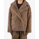 Pinned By K Fluffy Coat Lichtbruin Damesjack