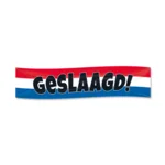 Banner - Geslaagd - Rood, wit, blauw - 40x180cm