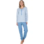 Pastunette Dames Pyjama: Blauw, gemoltoneerd ( PAS.195 )
