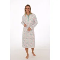Perlina Pyjama Dames: Jolien A, Gemoltoneerd, Opal tot 4XL, lengte 115cm ( LINA.86 )