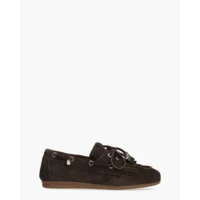 VIA VAI June Loua Donkerbruin Dames Veterschoenen