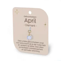 Gouden Charm - Geboortesteen - April